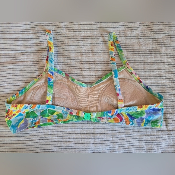 Vintage 90s Sunrays Neon Sailboat Bikini Top Size M Made In Canada - Picture 3 of 9